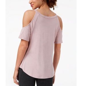 Material Girl Active Pink Cold Shoulder Short Sleeve Shirt Size XL